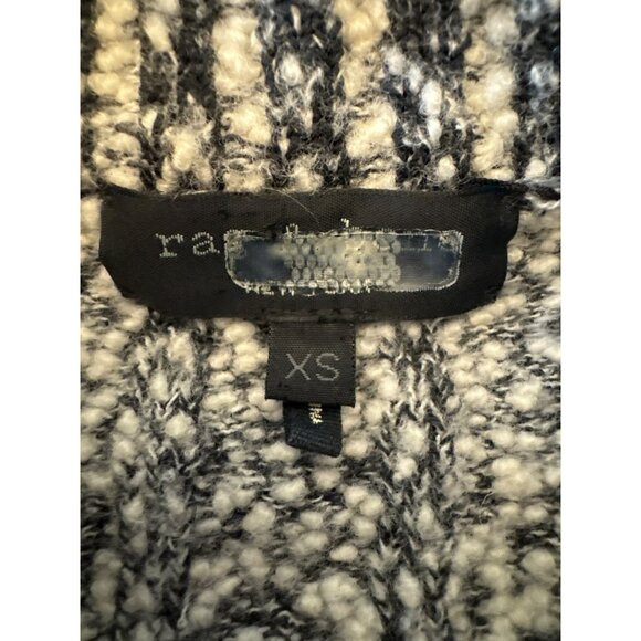 Rag & Bone Grey Black Knit Sweater XS Chunky Textured Pullover Long Sleeve Tunic - Picture 6 of 6